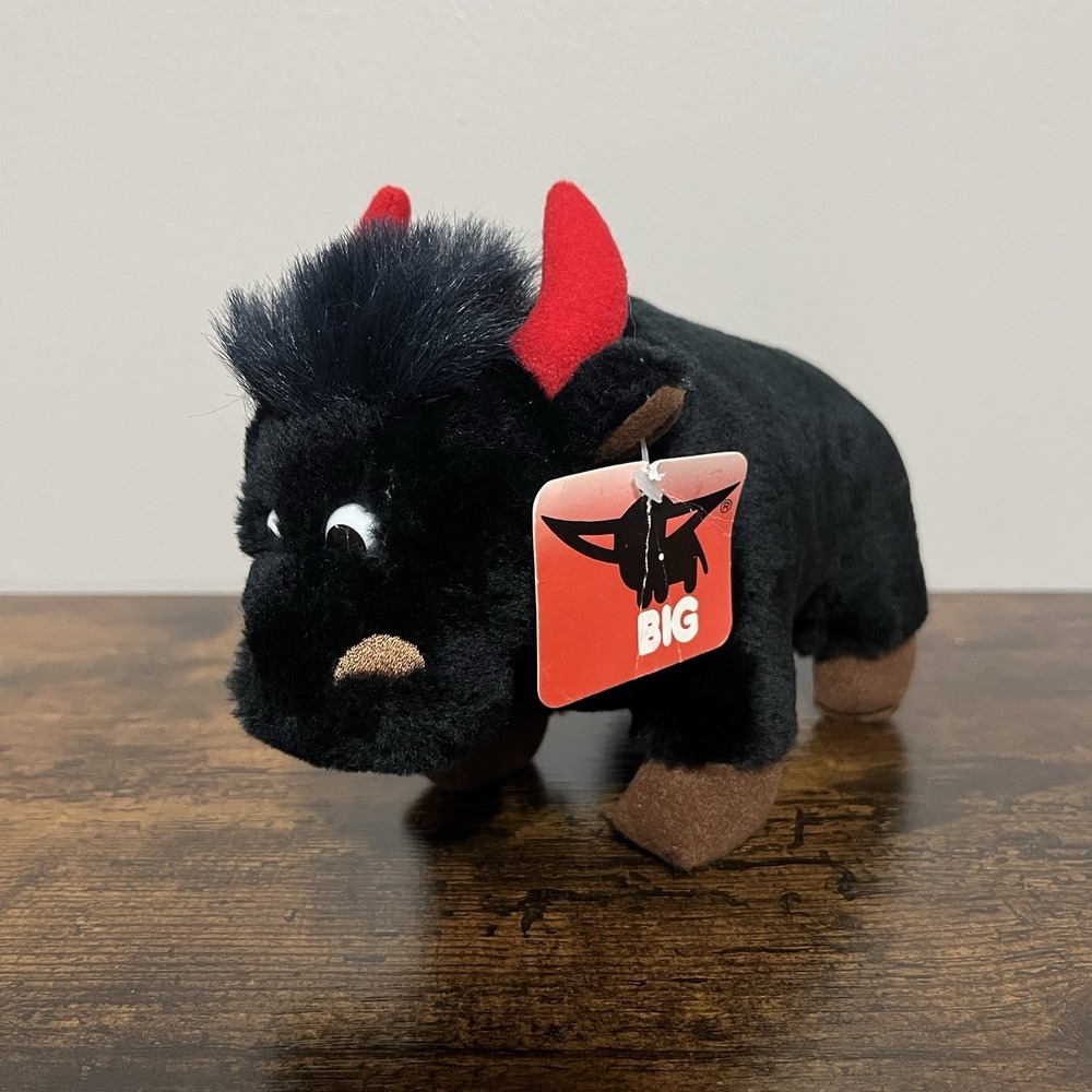 Promotional Buffalo 8" Plush From Big Spielwarenfabrik Mascot Red Horns Germany